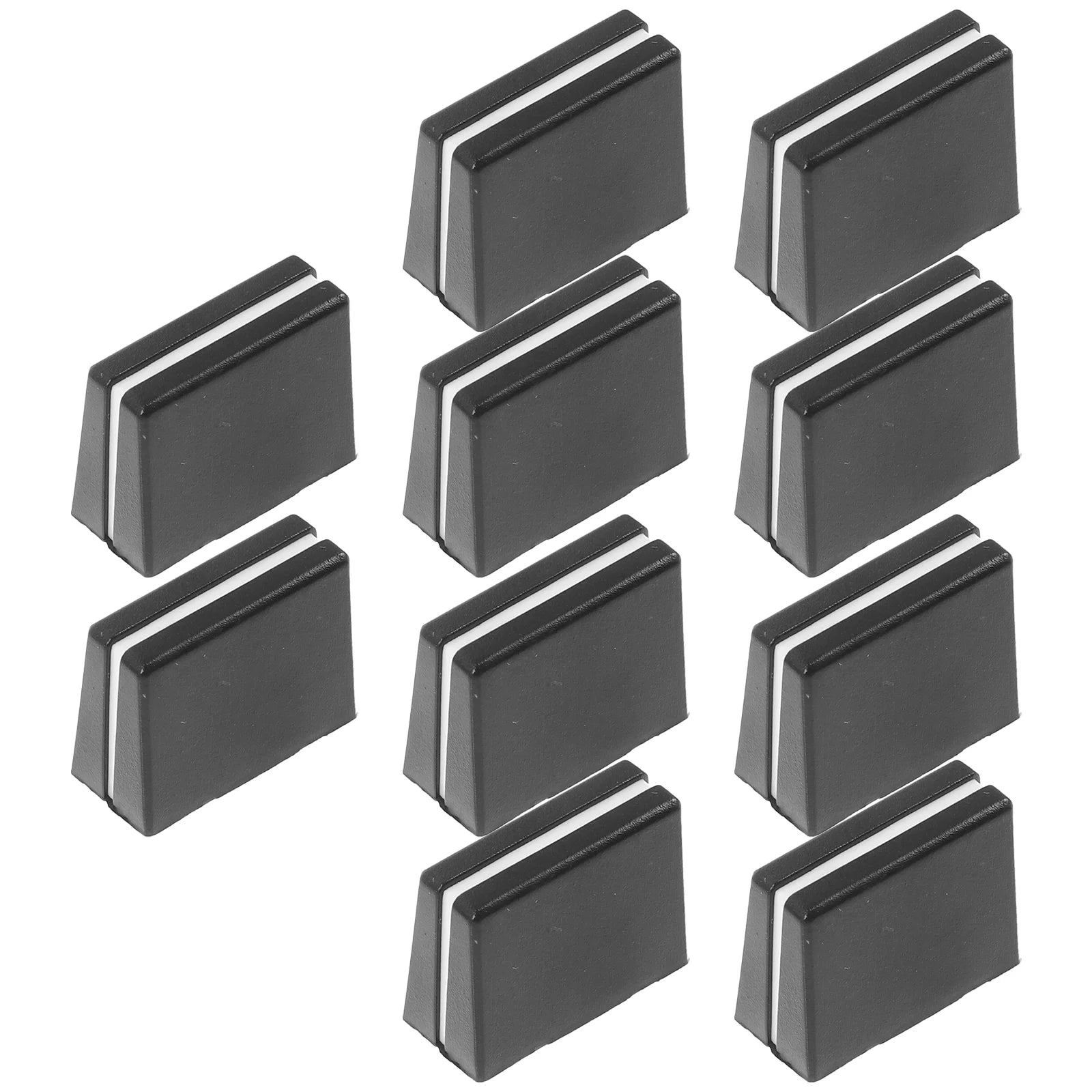 10Pcs Fader Knobs Slider Caps Mixer Console Replacement Buttons Black Dj Equipment Accessories Portable Audio Video