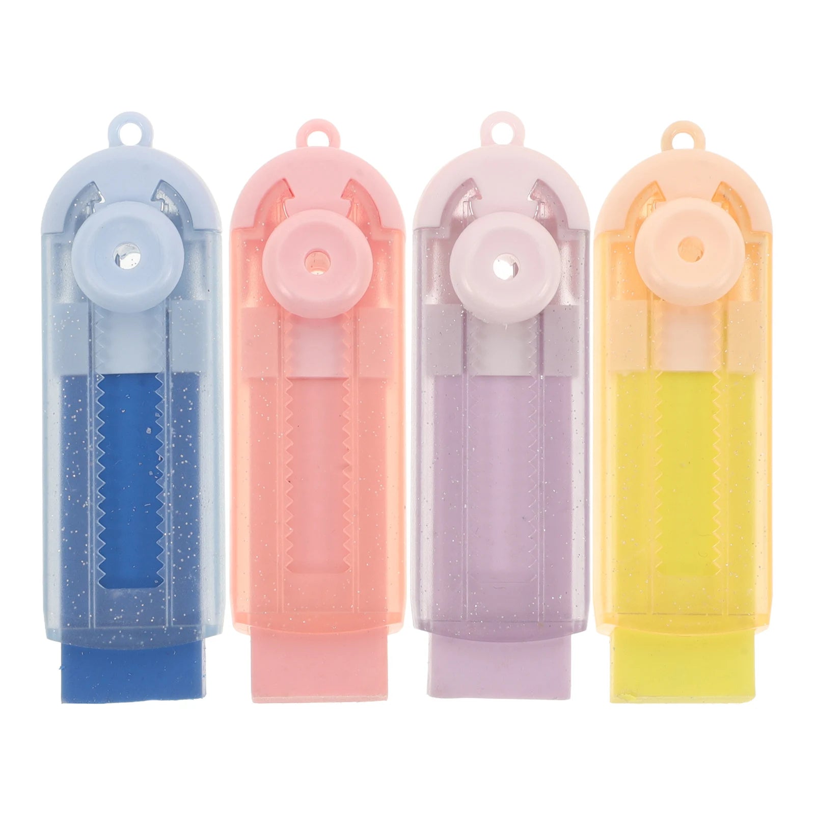 4pcs Retractable Erasers Students Test Exam Erasers Yellow Crumb Free Students Test Exam Supplies
