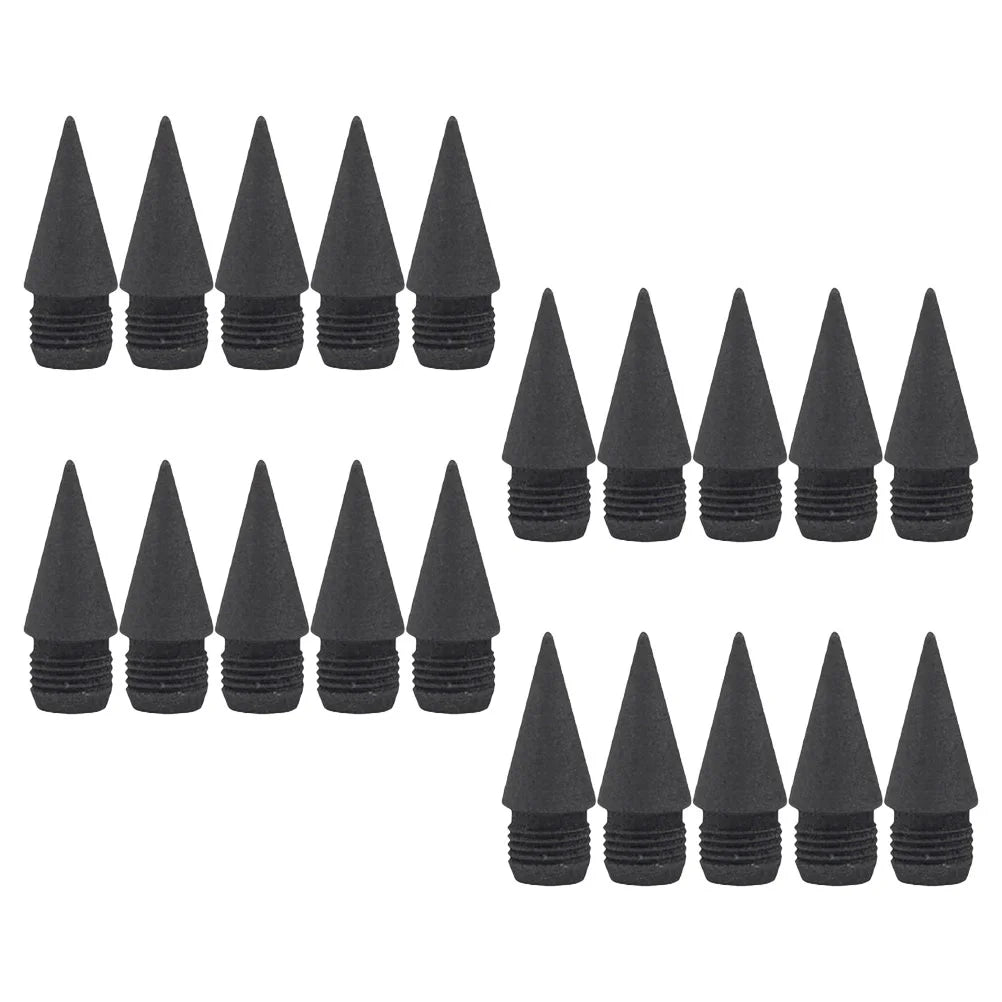 20 Pcs Replaceable Tips Eternal Pencil Replacement Nibs Graphite Leads Writing Drawing Tools School Office Supplies Wooden Lead