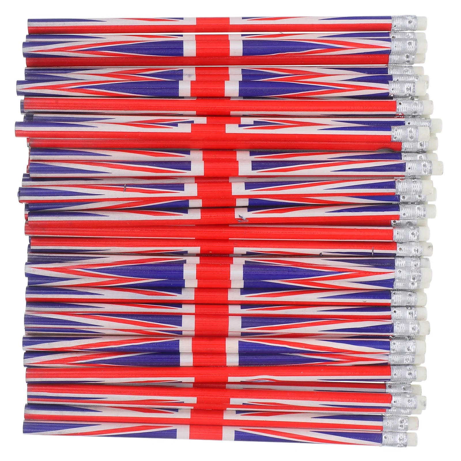 60Pcs Colored Pattern Pencils England Flag Writing Wooden Sketching Portable Solid Drafting With Eraser Pens Pencils Writing