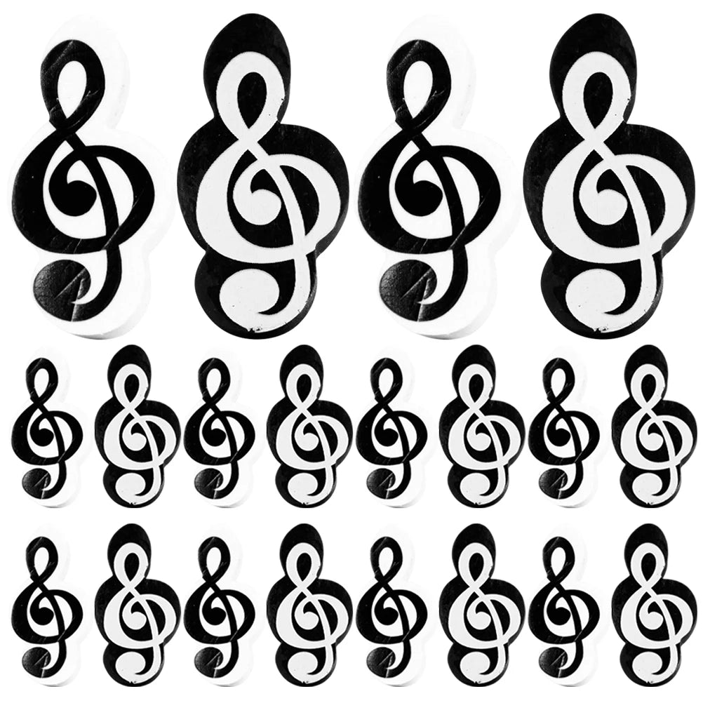 20 pcs Eight-Quarter Score Note Shape Eraser Treble Eraser Music Stationery Center Piano Store Gift Treble Eraser for Students