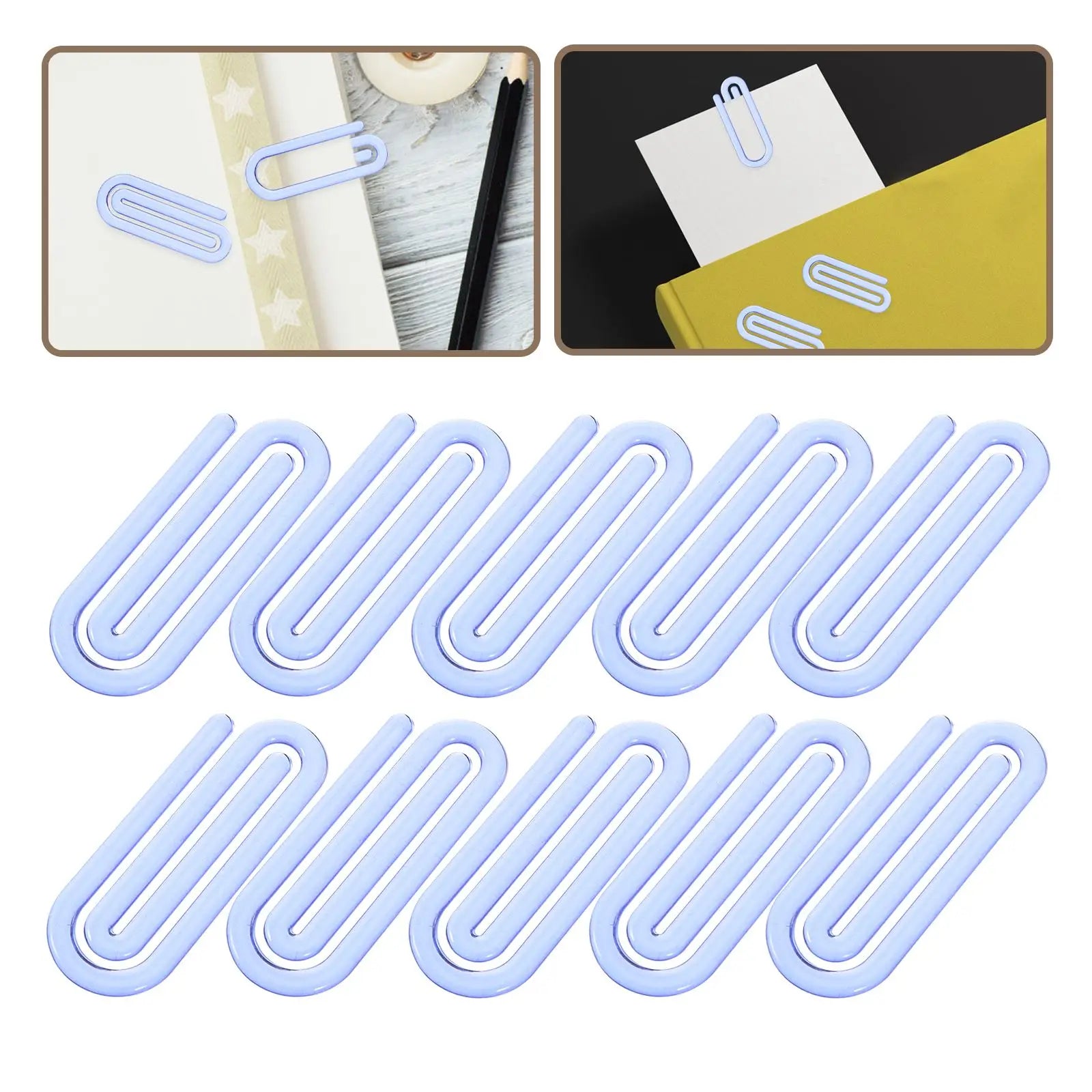 60 Pieces Large Blue Paper Clip Drop Shape Paper Clips Kawaii Cute Plastic Bookmark Clip Stationery Office School Supplies