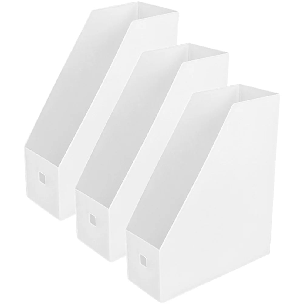 3Pcs Desktop File Folder Storage Box Document ganizer Magazine Holder Plastic Tray Vertical Rack Office Supplies Desk