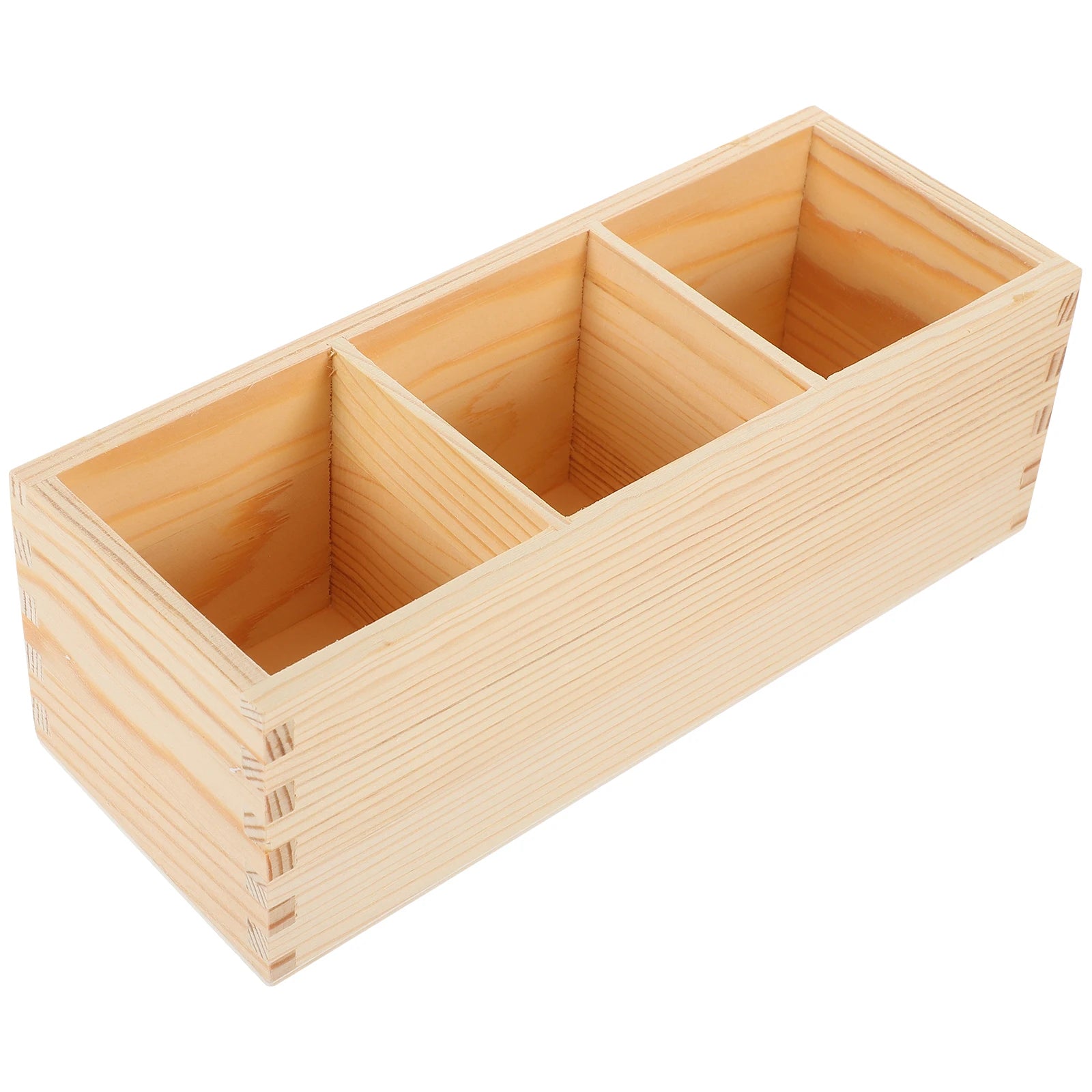 Wooden Pen Storage Box Pencil Pot DIY Office Organizer Desktop Pen Holder Desktop Pen Organizer Wood Makeup Brush Holder