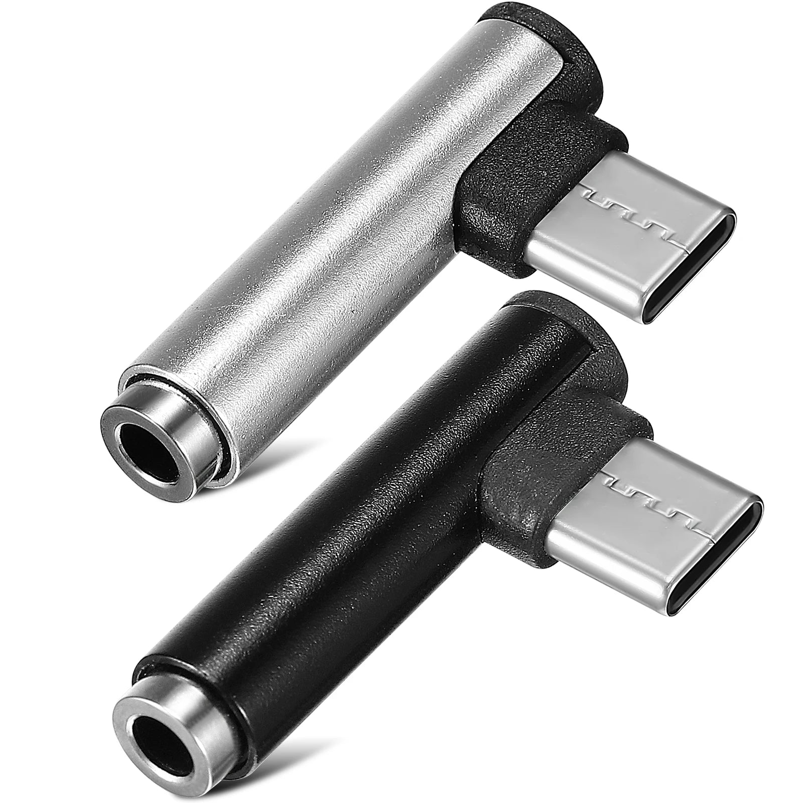 2Pcs Type-C To 3.5mm Audio Adapter 90 Degree Angle Audio Headphone Adapter For Mobile Phone Mobile Phone Tablet Audio Adapter